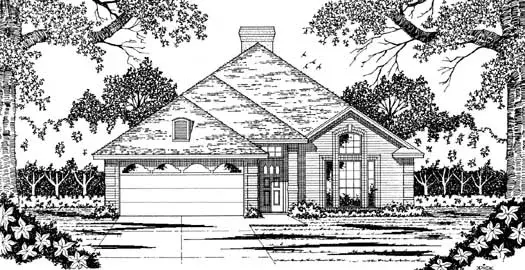 Traditional house plans 75-289 - front exterior, 1,696 sq ft, 4 bed, 2 bath house plans | Monster House Plans