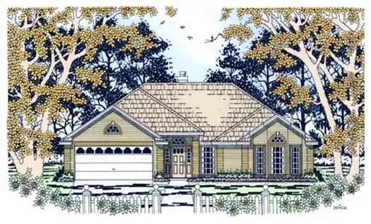 Traditional house plans 75-292 - front exterior, 1,710 sq ft, 4 bed, 2 bath house plans | Monster House Plans