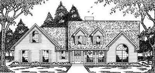 Country house plans 75-295 - front exterior, 1,728 sq ft, 3 bed, 2 bath house plans | Monster House Plans