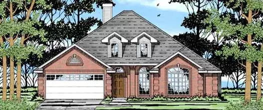 Traditional house plans 75-296 - front exterior, 1,733 sq ft, 4 bed, 2 bath house plans | Monster House Plans