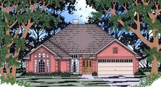 Traditional house plans 75-298 - front exterior, 1,743 sq ft, 3 bed, 2 bath house plans | Monster House Plans