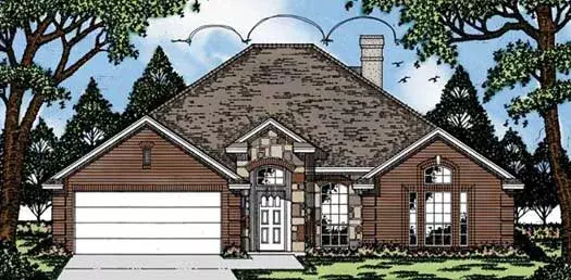 Traditional house plans 75-309 - front exterior, 1,770 sq ft, 3 bed, 2 bath house plans | Monster House Plans