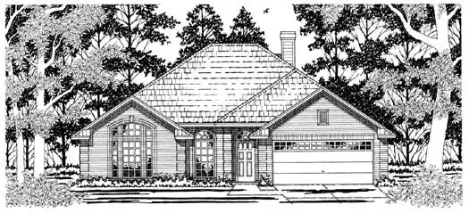 Traditional house plans 75-310 - front exterior, 1,775 sq ft, 3 bed, 2 bath house plans | Monster House Plans