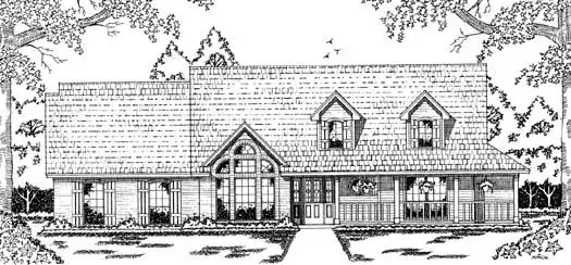 Country house plans 75-314 - front exterior, 1,784 sq ft, 4 bed, 2 bath house plans | Monster House Plans