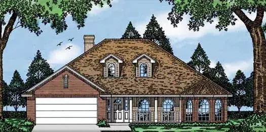 Traditional house plans 75-333 - front exterior, 1,817 sq ft, 3 bed, 2 bath house plans | Monster House Plans