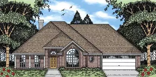 Country house plans 75-349 - front exterior, 1,853 sq ft, 3 bed, 2 bath house plans | Monster House Plans