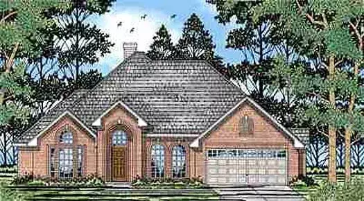 Traditional house plans 75-355 - front exterior, 1,865 sq ft, 4 bed, 2 bath house plans | Monster House Plans