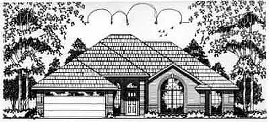 Traditional house plans 75-359 - front exterior, 1,868 sq ft, 3 bed, 2 bath house plans | Monster House Plans