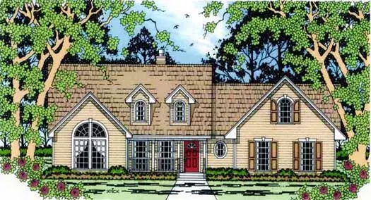 Country house plans 75-362 - front exterior, 1,876 sq ft, 4 bed, 2 bath house plans | Monster House Plans