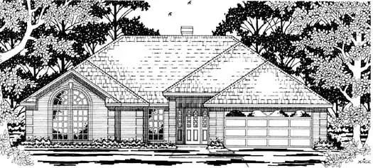 Traditional house plans 75-363 - front exterior, 1,877 sq ft, 4 bed, 2 bath house plans | Monster House Plans