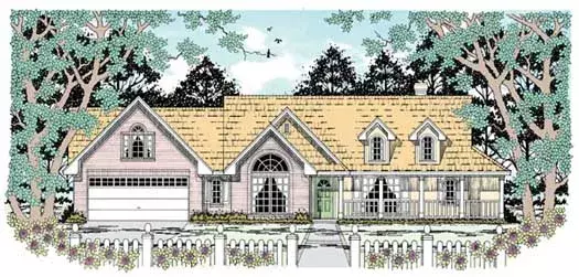 Country house plans 75-364 - front exterior, 1,880 sq ft, 3 bed, 2 bath house plans | Monster House Plans