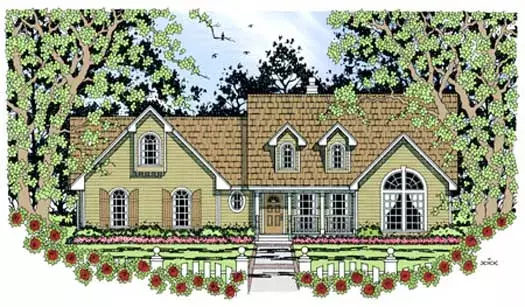 Country house plans 75-368 - front exterior, 1,893 sq ft, 4 bed, 2 bath house plans | Monster House Plans