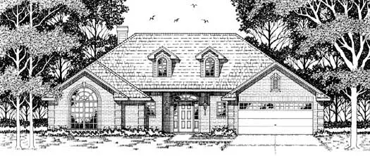 Traditional house plans 75-376 - front exterior, 1,914 sq ft, 4 bed, 2 bath house plans | Monster House Plans