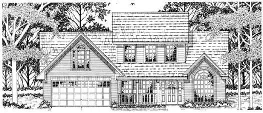 Country house plans 75-379 - front exterior, 1,916 sq ft, 3 bed, 2 bath house plans | Monster House Plans