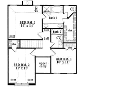 Upper/Second Floor Plan:75-381