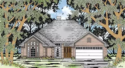 Traditional house plans 75-382 - front exterior, 1,919 sq ft, 4 bed, 2 bath house plans | Monster House Plans