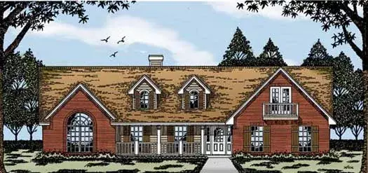 Country house plans 75-385 - front exterior, 1,921 sq ft, 3 bed, 2 bath house plans | Monster House Plans