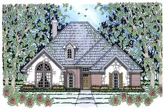 Traditional house plans 75-390 - front exterior, 1,932 sq ft, 4 bed, 2 bath house plans | Monster House Plans