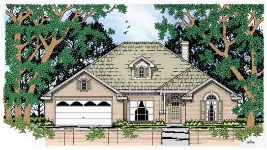 Traditional house plans 75-391 - front exterior, 1,946 sq ft, 4 bed, 2 bath house plans | Monster House Plans
