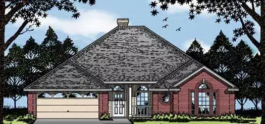 Traditional house plans 75-401 - front exterior, 1,985 sq ft, 3 bed, 2 bath house plans | Monster House Plans