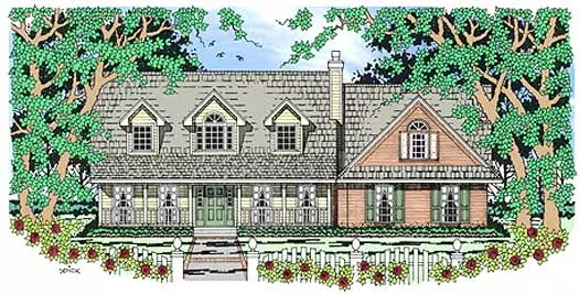Country house plans 75-407 - front exterior, 2,003 sq ft, 3 bed, 2 bath house plans | Monster House Plans