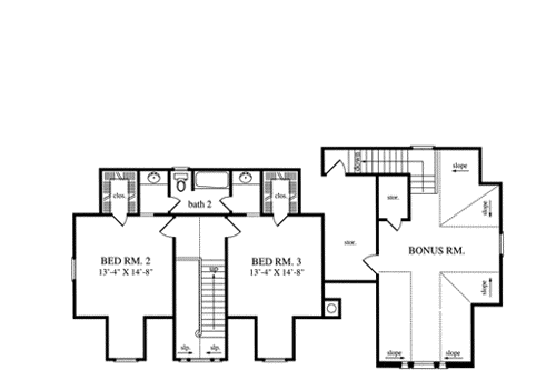 Upper/Second Floor Plan:75-407