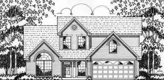 Traditional house plans 75-412 - front exterior, 2,026 sq ft, 3 bed, 2 bath house plans | Monster House Plans