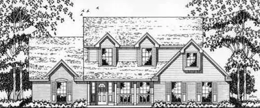 Country house plans 75-421 - front exterior, 2,060 sq ft, 4 bed, 2 bath house plans | Monster House Plans