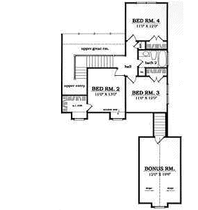 Upper/Second Floor Plan:75-421