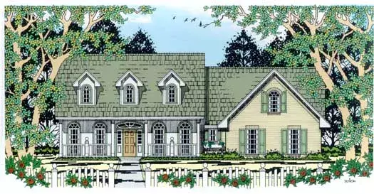 Country house plans 75-429 - front exterior, 2,079 sq ft, 3 bed, 2 bath house plans | Monster House Plans