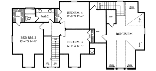Upper/Second Floor Plan:75-437