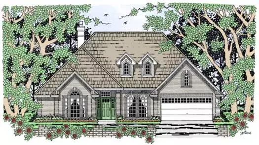 Traditional house plans 75-448 - front exterior, 2,188 sq ft, 4 bed, 2 bath house plans | Monster House Plans