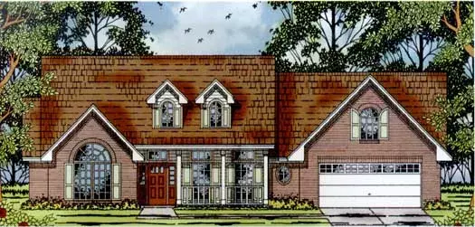 Country house plans 75-453 - front exterior, 2,196 sq ft, 4 bed, 2 bath house plans | Monster House Plans