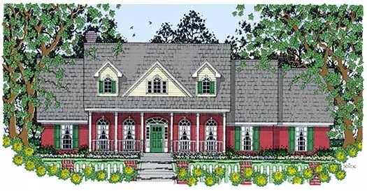 Southern house plans 75-463 - front exterior, 2,270 sq ft, 3 bed, 2 bath house plans | Monster House Plans