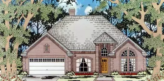 Traditional house plans 75-468 - front exterior, 2,406 sq ft, 4 bed, 2 bath house plans | Monster House Plans