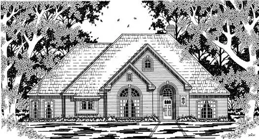 Traditional house plans 75-470 - front exterior, 2,416 sq ft, 4 bed, 2 bath house plans | Monster House Plans