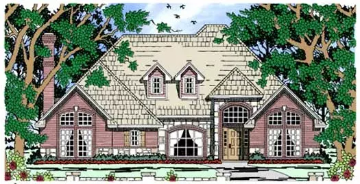 French Country house plans 75-472 - front exterior, 2,451 sq ft, 3 bed, 2 bath house plans | Monster House Plans