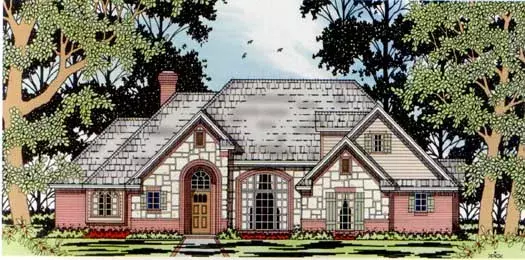 French Country house plans 75-475 - front exterior, 2,472 sq ft, 3 bed, 2 bath house plans | Monster House Plans
