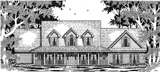 Country house plans 75-482 - front exterior, 2,582 sq ft, 4 bed, 3 bath house plans | Monster House Plans