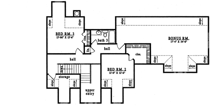 Upper/Second Floor Plan:75-482