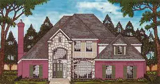 European house plans 75-485 - front exterior, 2,704 sq ft, 4 bed, 2 bath house plans | Monster House Plans