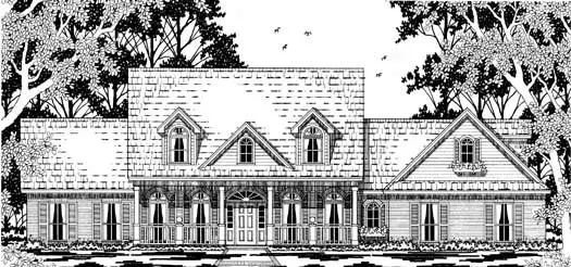 Southern house plans 75-492 - front exterior, 3,140 sq ft, 4 bed, 2 bath house plans | Monster House Plans