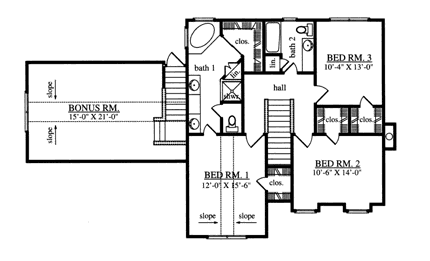 Upper/Second Floor Plan:75-498