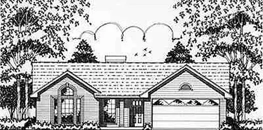 Traditional house plans 75-501 - front exterior, 1,028 sq ft, 3 bed, 2 bath house plans | Monster House Plans