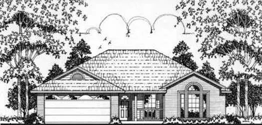 Traditional house plans 75-506 - front exterior, 1,145 sq ft, 3 bed, 2 bath house plans | Monster House Plans