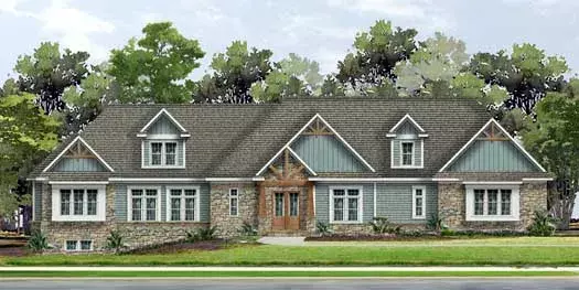 Ranch house plans 76-102 - front exterior, 3,550 sq ft, 3 bed, 3 bath house plans | Monster House Plans