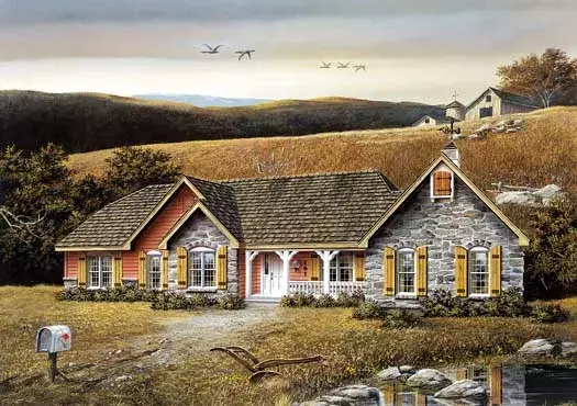 Ranch house plans 77-102 - front exterior, 2,874 sq ft, 4 bed, 2 bath house plans | Monster House Plans