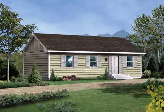 Traditional house plans 77-110 - front exterior, 1,000 sq ft, 3 bed, 1 bath house plans | Monster House Plans