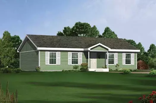 Traditional house plans 77-118 - front exterior, 1,344 sq ft, 3 bed, 2 bath house plans | Monster House Plans