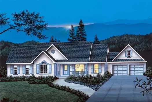 Country house plans 77-121 - front exterior, 1,708 sq ft, 3 bed, 2 bath house plans | Monster House Plans